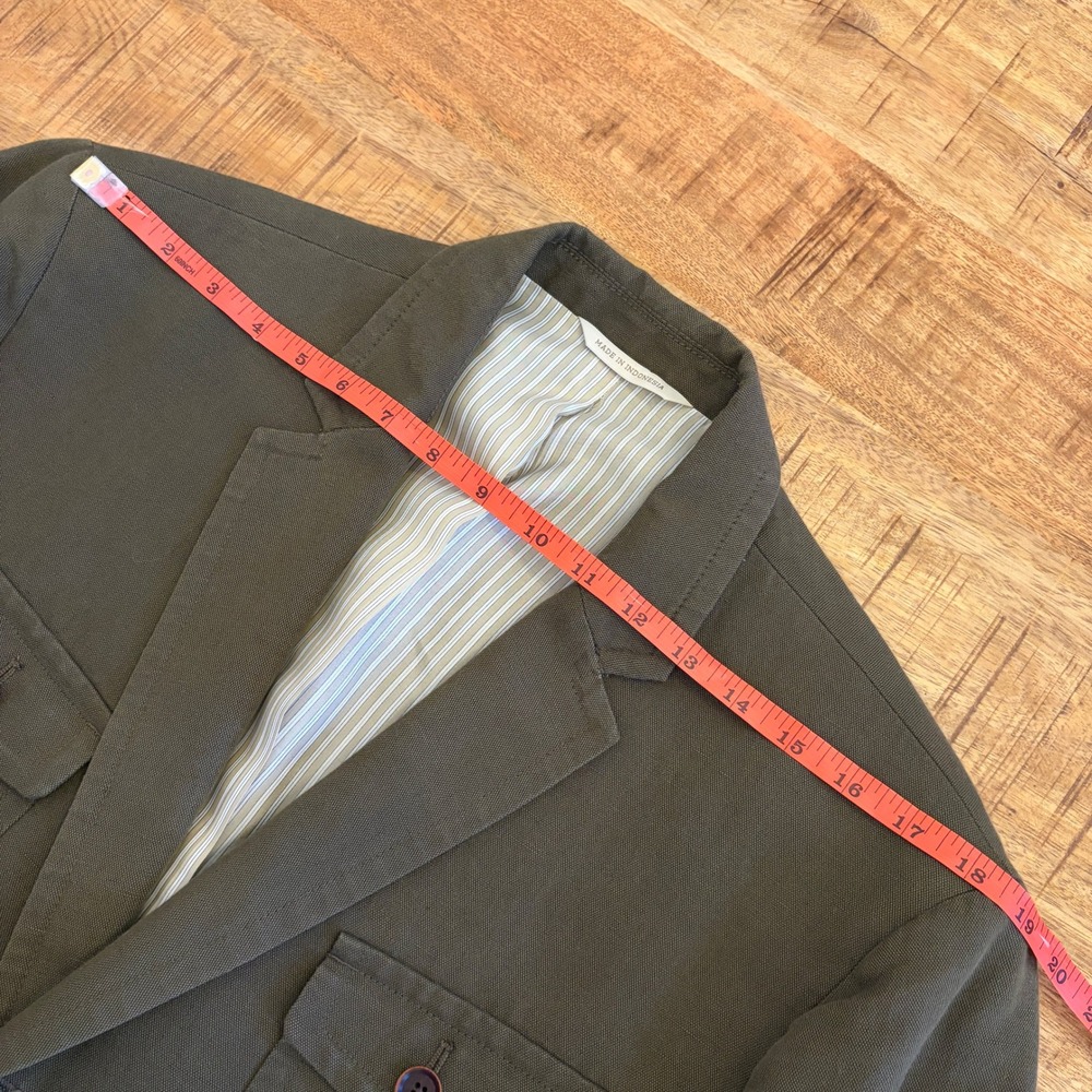 Banana Republic Heritage Safari Blazer Mens 46R Linen Blend Utility Olive Green - Picture 13 of 16